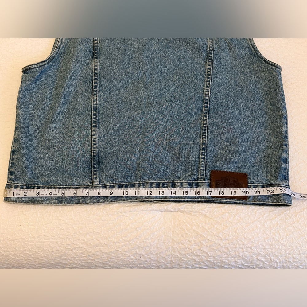 Harley Davidson Embroidered Denim Vest - Size XL - Picture 7 of 11